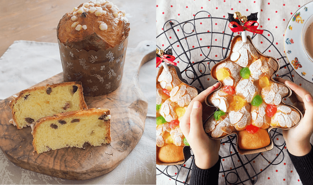 パネトーネとツリーパンの写真