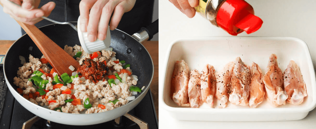 タイパ食材を使って調理している写真