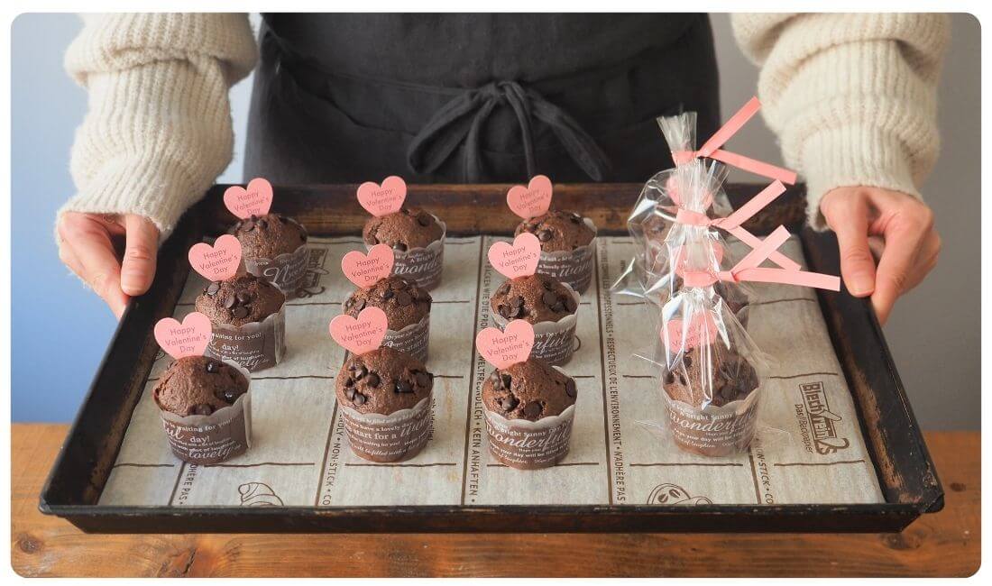 ミニチョコチップマフィンの出来上がり写真