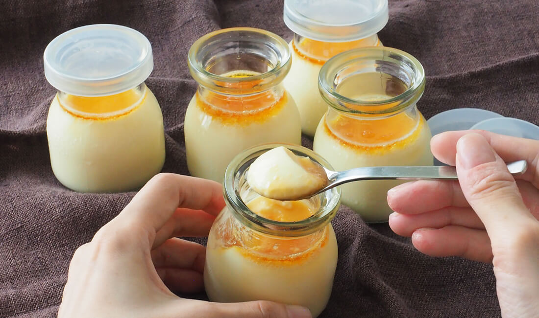 洋菓子用寒天で作ったプリンの写真