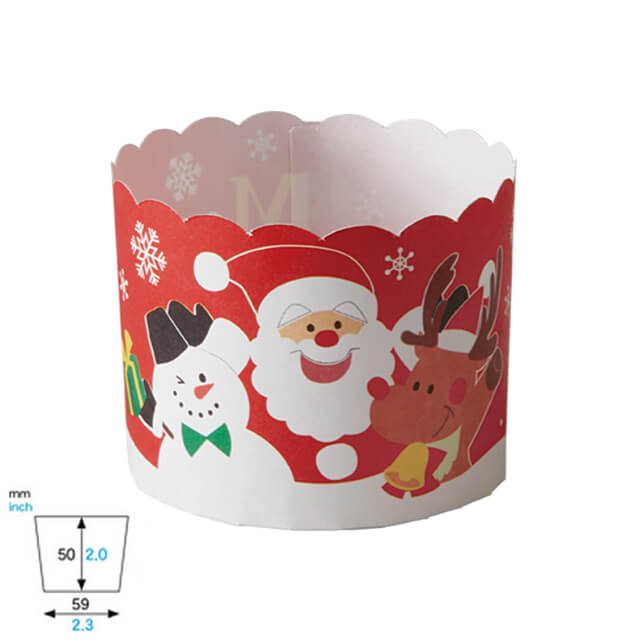 《天満紙器》XM663ケーキカップ　サンタファミリー【10枚入】