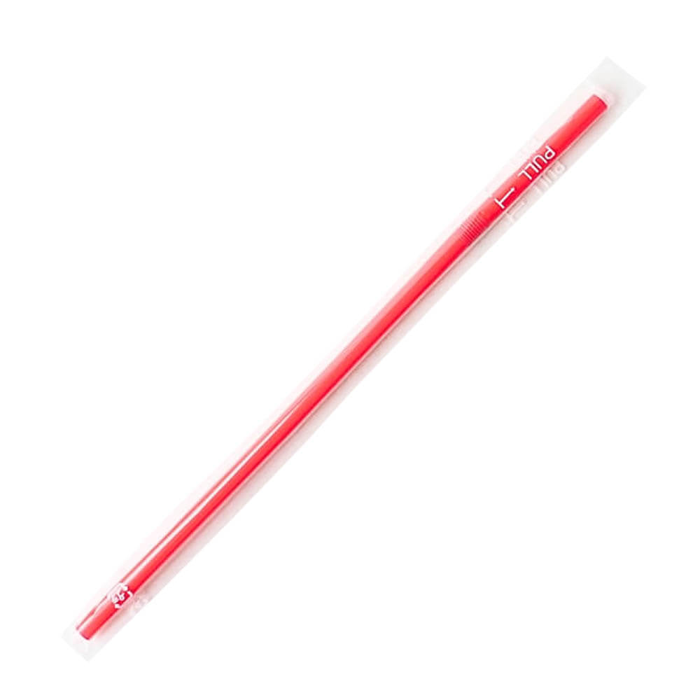フレッシュメイト フレックスストロー赤（フィルム包装） 100本入