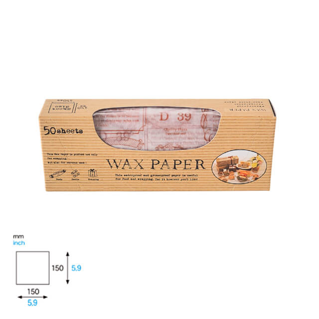 天満紙器 WP1400 ワックスペーパー ロゴ 50枚入