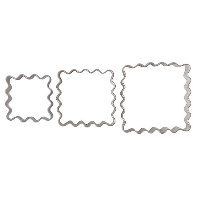 18-8波クッキー抜型(四角) 3個セット