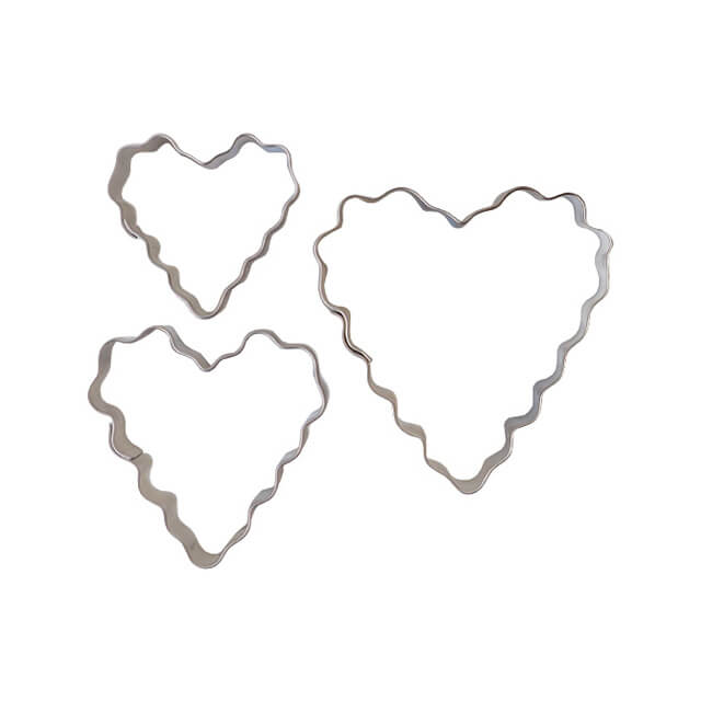 18-8波クッキー抜型(ハート) 3個セット