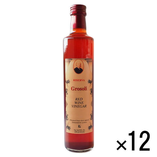 ■ケース販売■《アドリアーノ・グロソリ》イタリアンワインヴィネガー赤～リゼルヴァ～【500ml×12本】