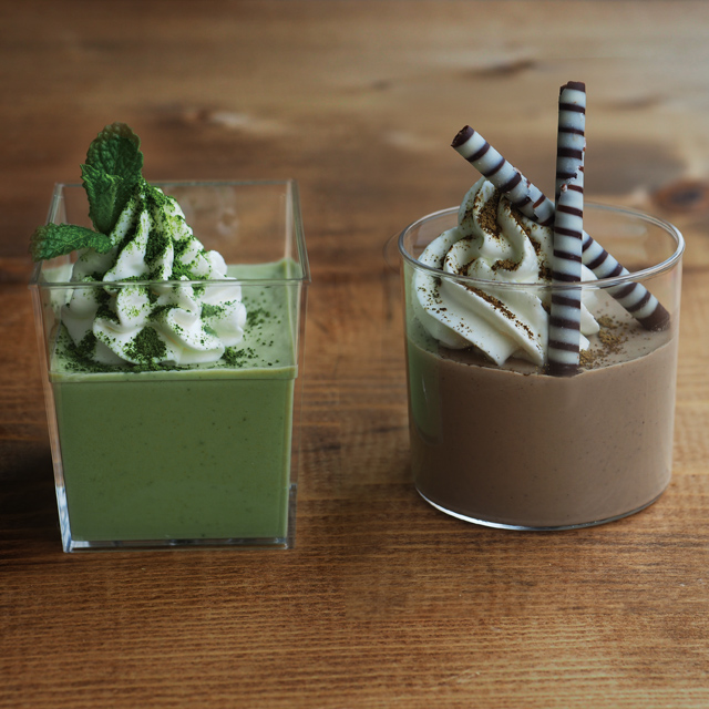 抹茶とほうじ茶のパンナコッタ