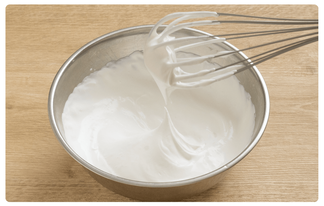 泡立てた植物性クリームの写真