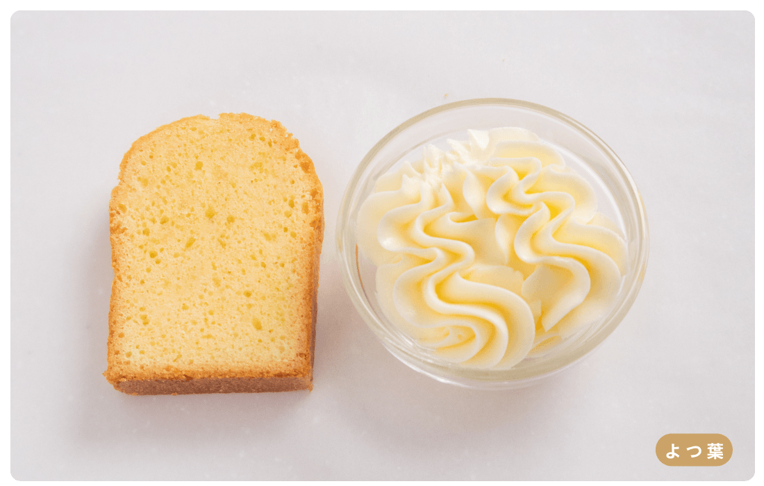 よつ葉無塩バターを使ったパウンドケーキとバタークリームの写真