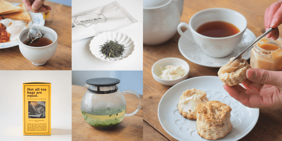 新商品のお茶やジャムの写真